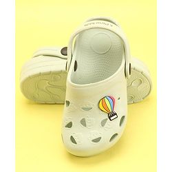 Pine Kids Clogs with Back Strap Hot Air Balloon Patch - Light Green