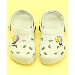 Pine Kids Clogs with Back Strap Hot Air Balloon Patch - Light Green