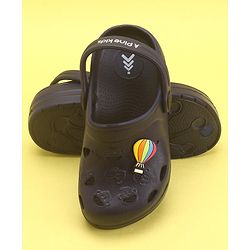 Pine Kids Clogs with Back Strap Hot Air Balloon Patch - Light Green