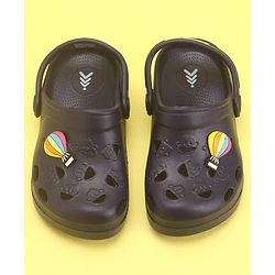 Pine Kids Clogs with Back Strap Hot Air Balloon Patch - Light Green