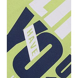 Pine Kids 100% Cotton Half Sleeves Bio Washed T-Shirt Text Print - Green