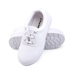 Pine Kids Lace Up School Shoes with - White