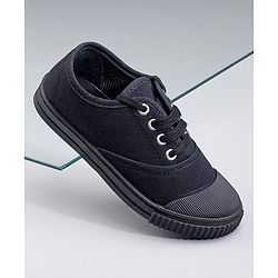 Pine Kids Lace Ups School Shoes - Black