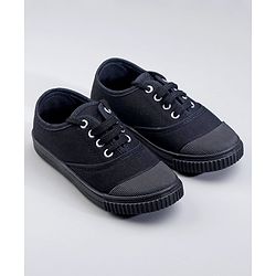 Pine Kids Lace Ups School Shoes - Black