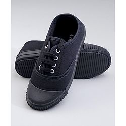 Pine Kids Lace Ups School Shoes - Black