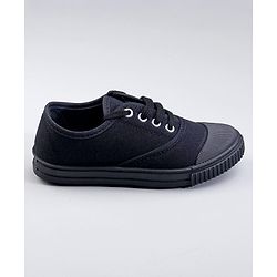 Pine Kids Lace Ups School Shoes - Black