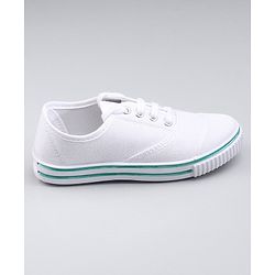 Pine Kids Solid Lace Up School Shoes - White