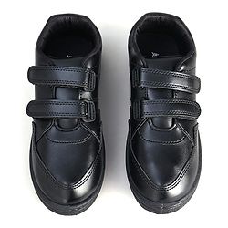 Pine Kids School Shoes with Velcro Closure - Black
