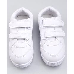 Pine Kids School Shoes With Velcro Closure Solid- White