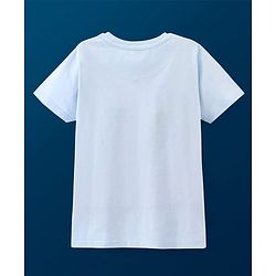Pine Kids Half Sleeves Puff Print Bio Wash T-Shirt - Light Blue