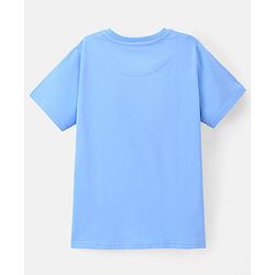 Pine Kids 100% Cotton Half Sleeves Biowashed T-Shirt Beach Print - Blue