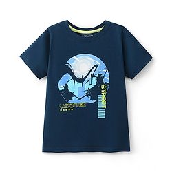 Pine Kids 100% Cotton Knit Half Sleeves Bio Washed T-Shirt Street Theme Print - Blue