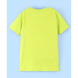 Pine Kids 100% Cotton Half Sleeves Biowashed T-Shirt Text Print - Lime Green