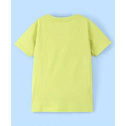 Pine Kids 100% Cotton Half Sleeves Biowashed T-Shirt Shark Print - Lime Green