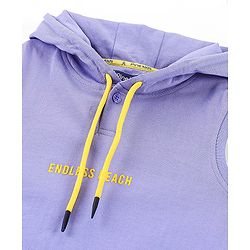 Pine Kids 100% Cotton Bio Washed Sleeveless Hooded T-Shirt With Embroidery- Purple