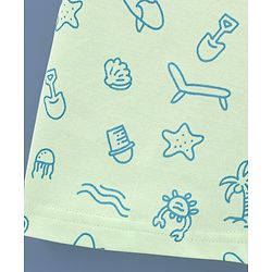 Pine Kids 100% Cotton Biowashed Half Sleeves T-Shirt Text & Surf Print - Green