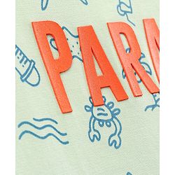 Pine Kids 100% Cotton Biowashed Half Sleeves T-Shirt Text & Surf Print - Green
