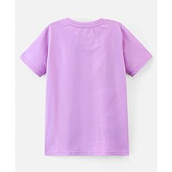 Pine Kids 100% Cotton Biowahshed Half Sleeves T- Shirt Text Print - Purple