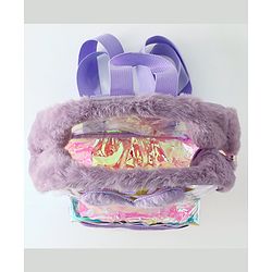 Pine Kids Free Size Fashion Backpack With Heart Applique - Purple