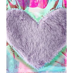 Pine Kids Free Size Fashion Backpack With Heart Applique - Purple
