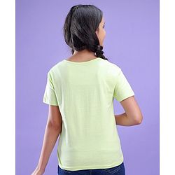 Pine Kids 100% Cotton Half Sleeves Biowashed T-Shirt Surf Board Print - Green