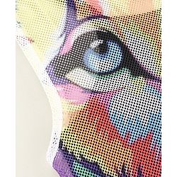 Pine kids 100% Cotton Sleeveless Mesh T-Shirt with Stretchable Camisole Lion Face Print - Purple & Yellow