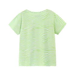 Pine Kids 100% Cotton Biowashed Half Sleeves T-Shirt Foil Text Print- White & Green