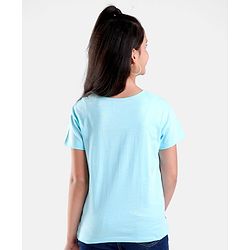 Pine Kids 100% Cotton Half Sleeves Biowashed T-Shirt Parrot Print - Blue