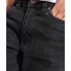 Pine Kids Full Length Cotton Elastane Washed Black Jeans - Grey
