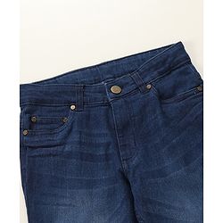 Pine Kids Cotton Spandex Woven Full Length 5 Pockets Washed Denim Jeans - Dark Blue