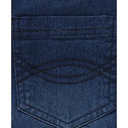 Pine Kids Cotton Spandex Woven Full Length 5 Pockets Washed Denim Jeans - Dark Blue