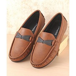 Pine Kids Slip On Formal Loafers - Brown