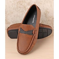 Pine Kids Slip On Formal Loafers - Brown