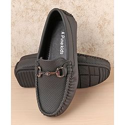 Pine Kids Slip On Formal Shoes - Black