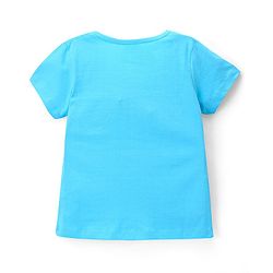 Pine Kids Cotton Half Sleeve Text Print Night Suit - Blue & Pink