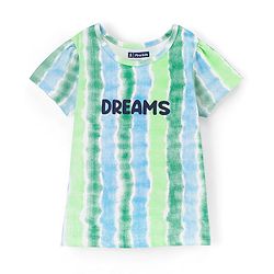 Pine Kids 100% Cotton Half Sleeves Nightwear Shorts Set Dreams Print - Green White & Blue