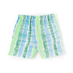 Pine Kids 100% Cotton Half Sleeves Nightwear Shorts Set Dreams Print - Green White & Blue