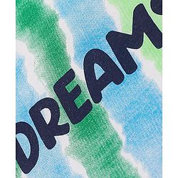Pine Kids 100% Cotton Half Sleeves Nightwear Shorts Set Dreams Print - Green White & Blue