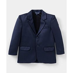 Pine Kids Full Sleeves Knitted Party Suit with Bow- Navy Blue
