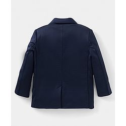 Pine Kids Full Sleeves Knitted Party Suit with Bow- Navy Blue