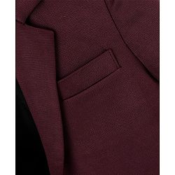 Pine Kids Full Sleeves Knitted Solid Color Blazer - Maroon