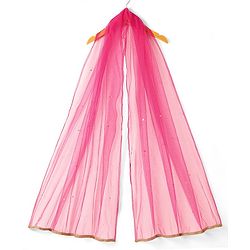 Pine Kids All Over Printed Tiered Lehenga with Cape Choli Set- Dark Pink