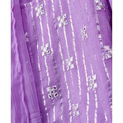 Pine Kids 100% Cotton Woven Half Sleeves Mirror Work Tiered Lehenga Choli Set - Lavender