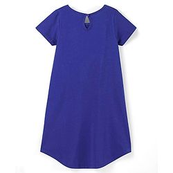 Pine Kids 100% Cotton Knit Half Sleeves Knee Length Night Gown Puppy Print - Blue