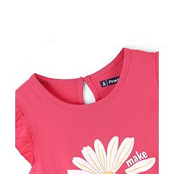 Pine Kids 100% Cotton Knit Short Sleeves Night Gown Flower Print - Pink