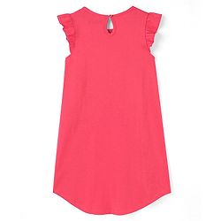 Pine Kids 100% Cotton Knit Short Sleeves Night Gown Flower Print - Pink