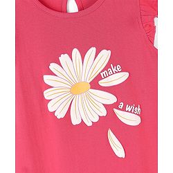 Pine Kids 100% Cotton Knit Short Sleeves Night Gown Flower Print - Pink