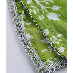 Pine Kids 100% Cotton Sleeveless Kurti & Salwar Set with Dupatta Floral Print - Lime Green