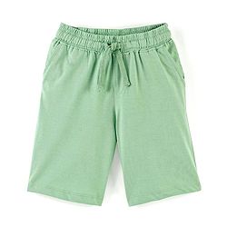 Pine Kids 100% Cotton Knit Half Sleeves Nightsuit Trees Print - Green