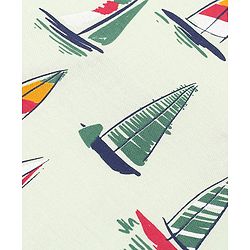 Pine Kids Half Sleeves T-Shirt With Knee Length Shorts Boat Print - Lime Cream